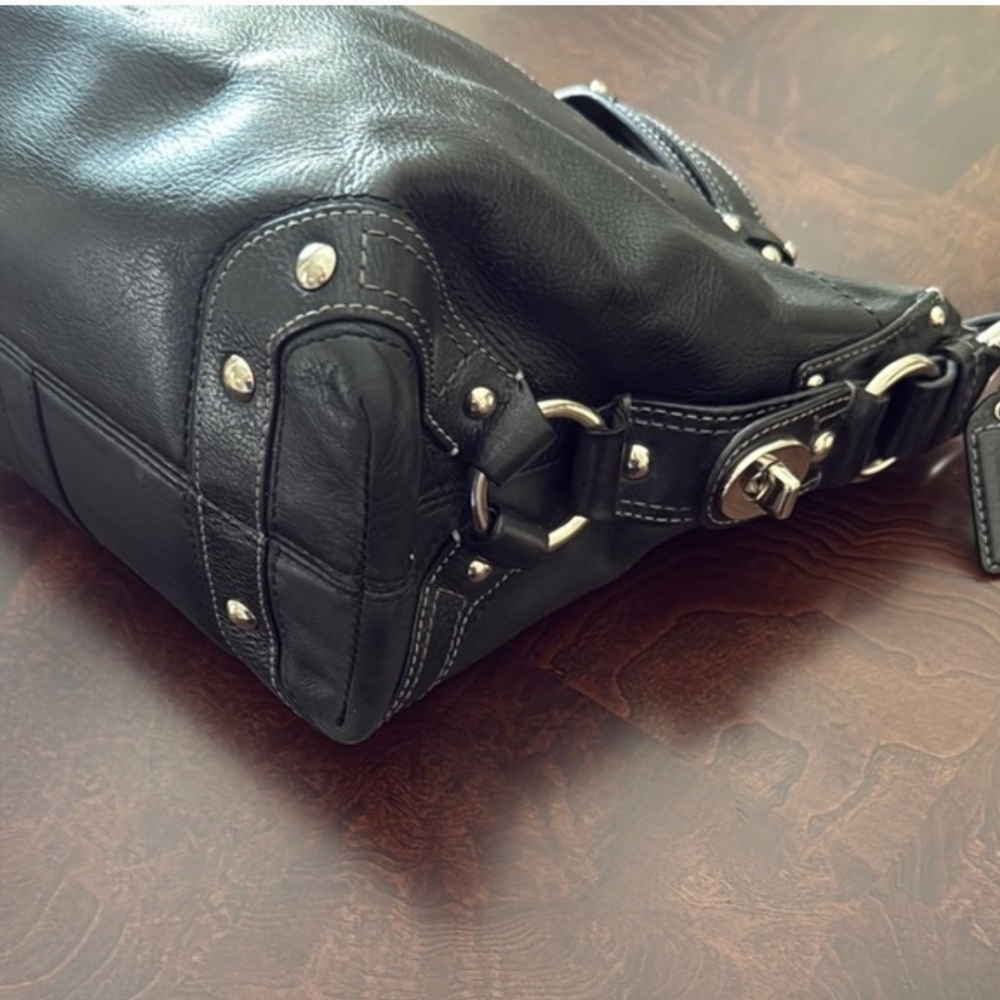 VINTAGE COACH Black Leather Carly Bag - Picture 7 of 16
